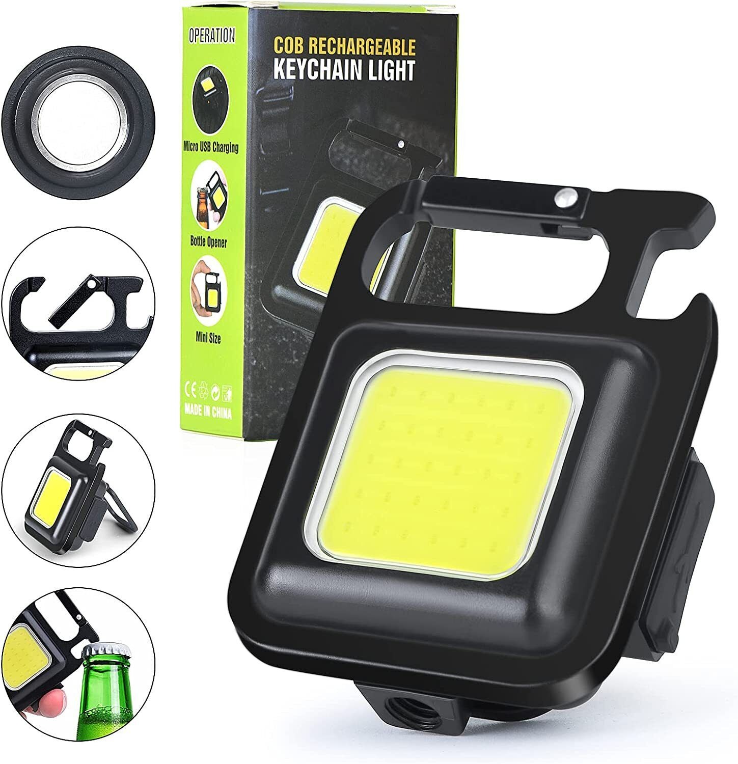 Picture of Mini LED Keychain Flashlights Multifunctional Portable Light USB Charging Camping Lamp Outdoor Torch Fishing Lantern