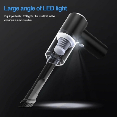 Picture of 2 in 1 Wireless Mini Vacuum Cleaner Home Cleaning LED, Portable for Car & Home Cleaning - Black