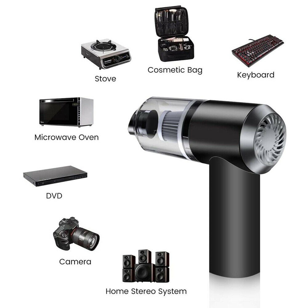 Picture of 2 in 1 Wireless Mini Vacuum Cleaner Home Cleaning LED, Portable for Car & Home Cleaning - Black