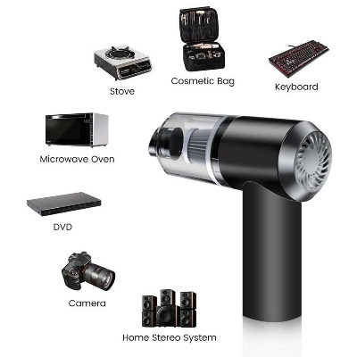 Picture of 2 in 1 Wireless Mini Vacuum Cleaner Home Cleaning LED, Portable for Car & Home Cleaning - Black