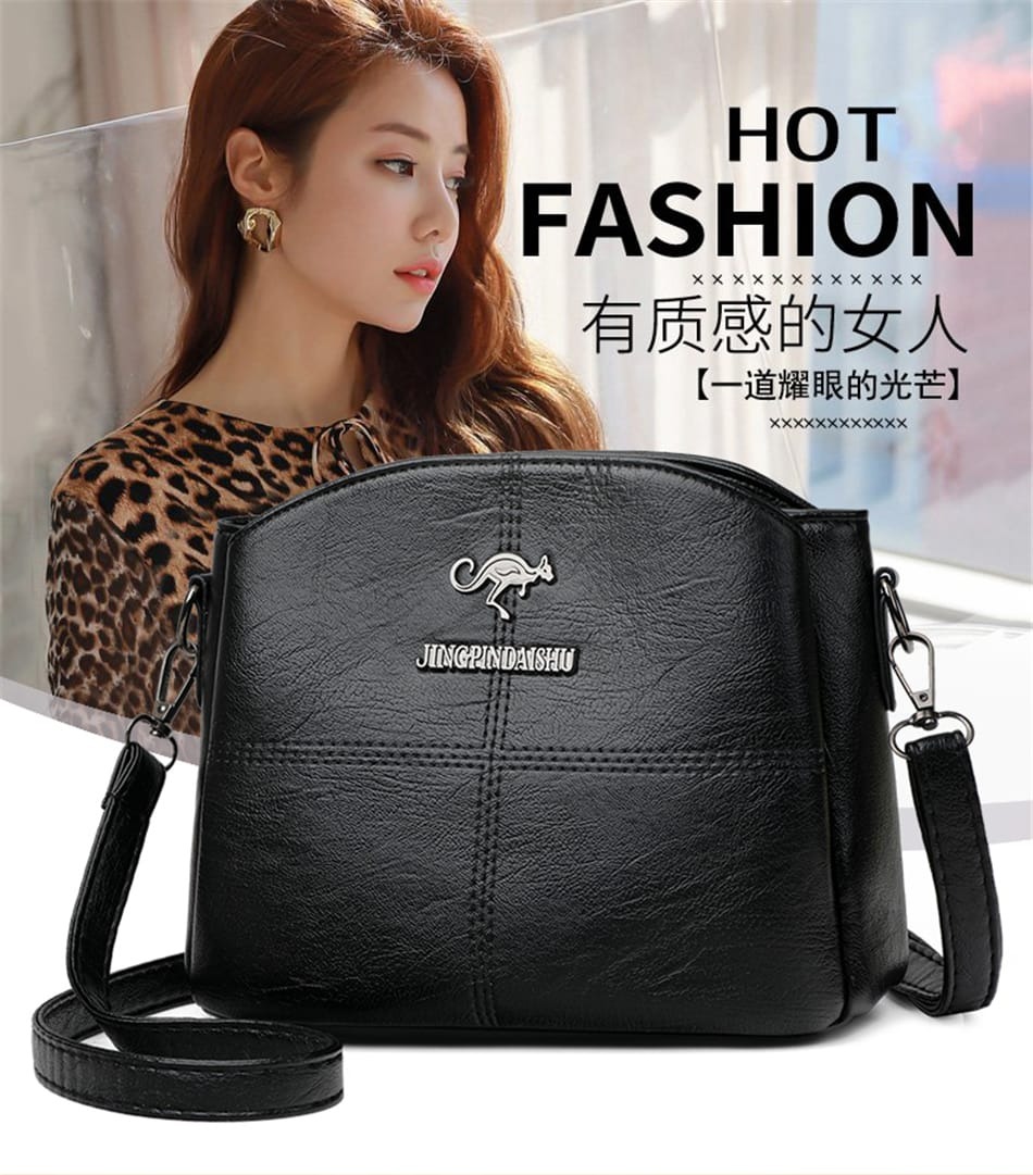 Picture of New Fashion Women's 3-layer PU Leather Handbags Small Shoulder Messenger Bags Designer Simple Tote  Ladies Bag