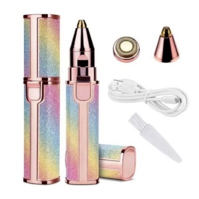 Picture of ReChargeable Flawless 2 in 1 Eye Brow And Facial Hair Remover Machine Hair Trimmer - Multicolor