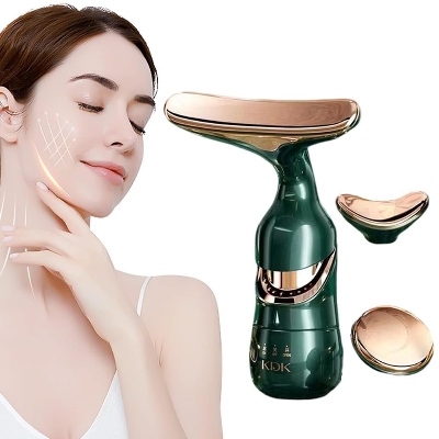 Picture of 3 In 1 Facial Lifting Device Neck Facial Eye Massage Face Slimmer EMS Beauty Skin Tightening Wrinkle Anti Aging Face Massager