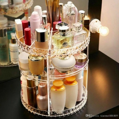 Picture of Cosmetics Organizer 360 Degree Diamond Rotatable Cosmetics Storage Box