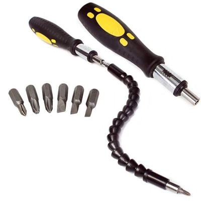 Picture of Snake bit 6 in 1 Screw Driver Tool Kit Socket set - Black
