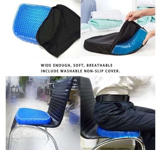 Picture of Silicone Egg Sitter Cushion With Non-Slip Cover, Office Chair Seat Cushion - Blue