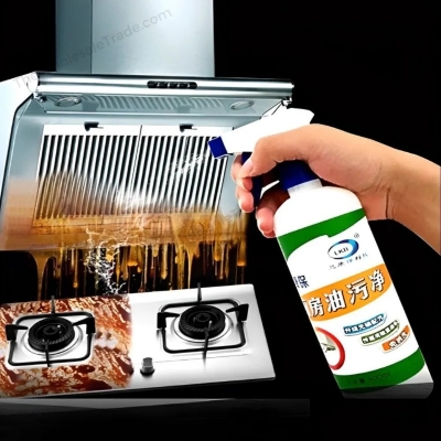 Picture of Kitchen oil & grease stain cleaning remover spray - White