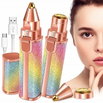 Picture of Usb Rechargeable New Flawless Eyebrow Trimmer For Women Painless Hair Remover Machine - Pink