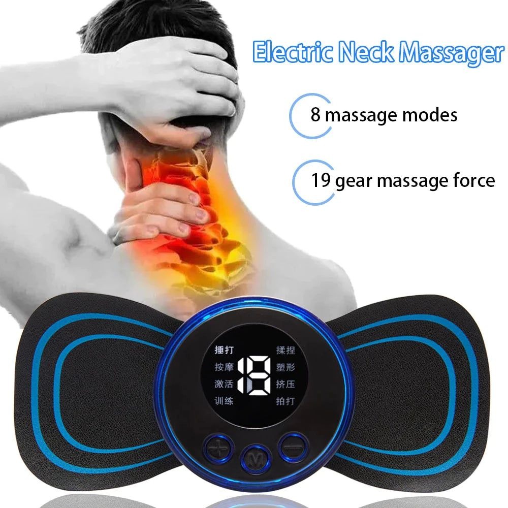Picture of Electric Neck Massager Back Body Portable With USB Charging Neck Muscle Mini Massager - Black