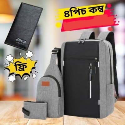 Picture of 3 pcs Combo Waterproof Men Crossbody College Bag Anti-Theft Travel Shoulder Bags- Free Money Bag