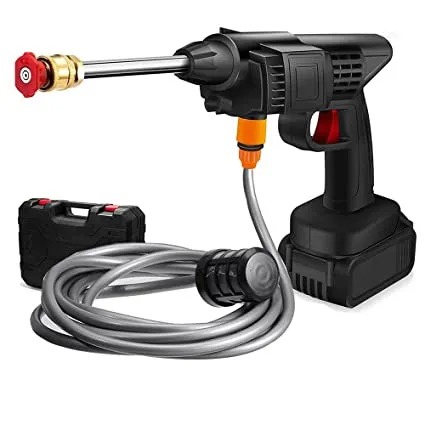 Picture of Portable Car Wash Washer Gun Cordless High Pressure Car Washer Spray Rechargeable 2 Type Wash Gun Electric Water Gun Machine Bike Washer Double Battery