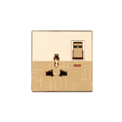 Picture of HEE by HAMKO Marigold 3 Pin Multi Socket With Switch-Gold