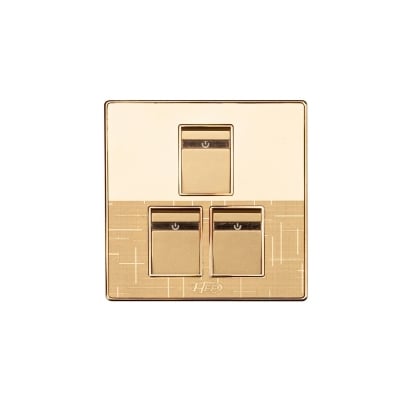 Picture of HEE by HAMKO Marigold 3 Gang 1 Way Switch-Gold