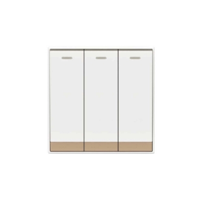 Picture of HEE By HAMKO Lotus XL 3 Gang 1 Way Switch-White