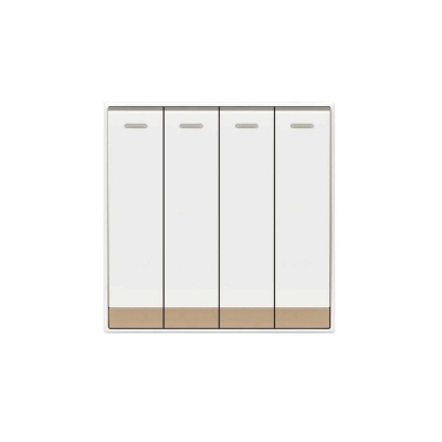 Picture of HEE By HAMKO Lotus XL 4 Gang 1 Way Switch-White