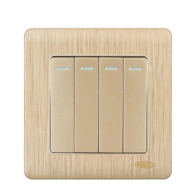 Picture of HEE By HAMKO Rose Gold 4 Gang 1 Way Switch-Gold
