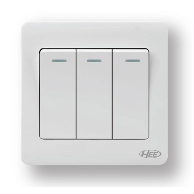 Picture of HEE By HAMKO Rose White 3 Gang 1 Way Switch-White
