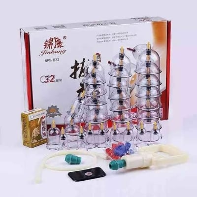Picture of 32 Pcs Cans Cups Chinese Vacuum Hijima Cupping Kit - Multicolor