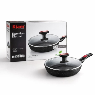 Picture of Kiam 26cm Diecast Frypan with Glass Lid – Induction Ready