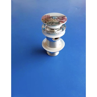 Picture of Bathroom Waste Pop Up Push Button Basin Sink Slotted Brass Chrome Plug Waste