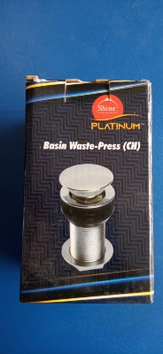 Picture of Bathroom Waste Pop Up Push Button Basin Sink Slotted Brass Chrome Plug Waste