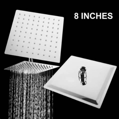 Picture of 8" Shower with 16inch square  Shower Pipe  for Bathroom/washroom | Wall Mounted & Ceiling Mounted Shower Head with Arm | Bathroom Shower Head Bracket Bar