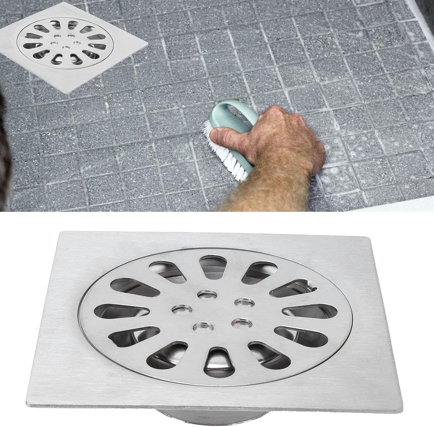 Picture of Bathroom/kitchen 5” floor drain conceal box jali (Silver)