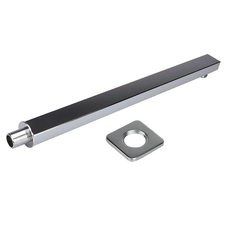 Picture of (16") wall ceiling mounted shower arm stainless steel chromed bathroom shower accessories top shower head fixed pipe shower holder (Silver)
