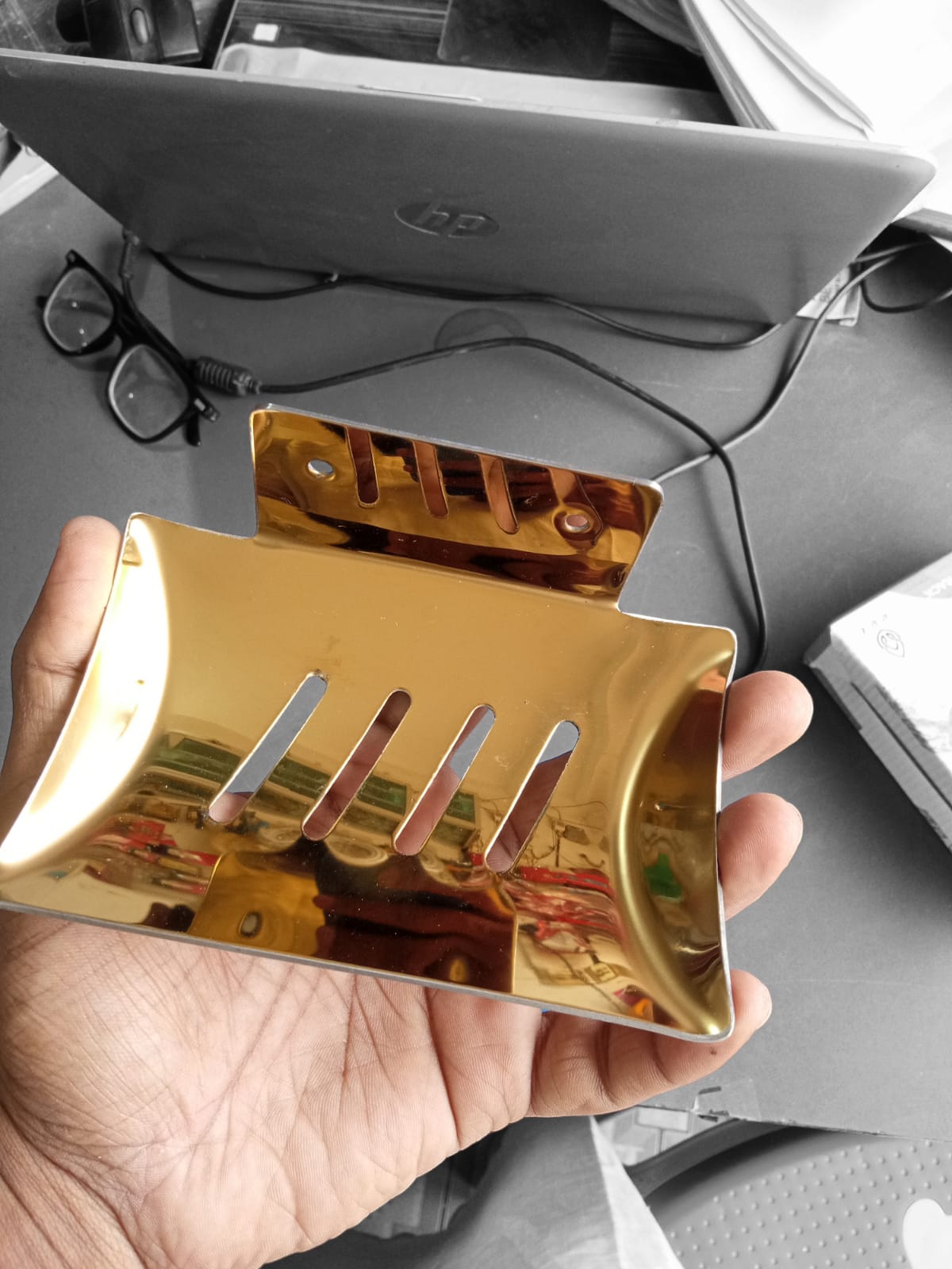 Picture of Wall Mounted Stainless Steel Soap Case Golden Color (Gold)