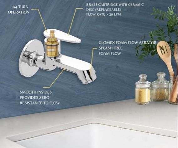 Picture of LUXURY BRASS WATER TAP SQUARE SHAPE (Silver)