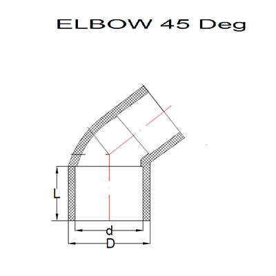 Picture of ERA 1½ Inch 45 Degree Elbow for CPVC Pipes (Cream)