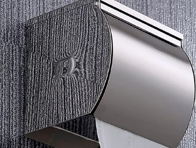 Picture of Sus 304 Stainless Steel Toilet Paper Holder Toilet Paper Holder Round Tissue Paper Roll Holder Toilet Paper Holder Toilet Paper Holder Wall Mounted Stainless Steel Brushed (Silver)