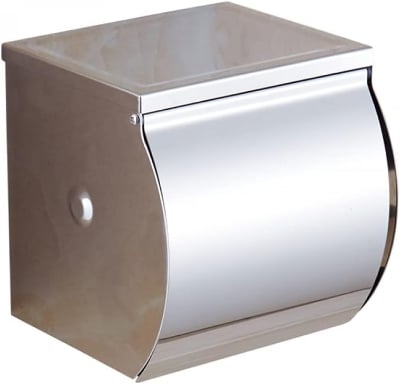 Picture of Sus 304 Stainless Steel Toilet Paper Holder Toilet Paper Holder Round Tissue Paper Roll Holder Toilet Paper Holder Toilet Paper Holder Wall Mounted Stainless Steel Brushed (Silver)