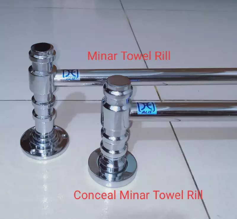 Picture of Conceal brass minar towel rail, Towel Bar Wall Mounted Stainless Steel Towel Rack (size:23 inch) (Silver)