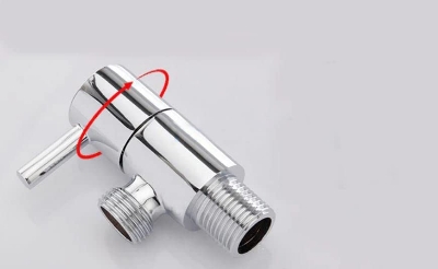 Picture of Brass Handel Angle Cock for Bathroom Angle Valve for Bathroom Angle Wall for Bathroom Angle Cocke for wash Basin Brass Angle Valve for wash Basin -1 Pcs (Silver)