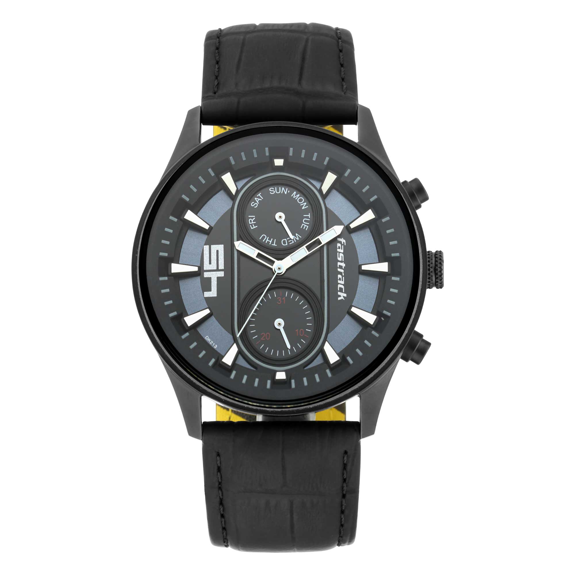 Picture of FastFit Watch with Black Dial & Leather Strap