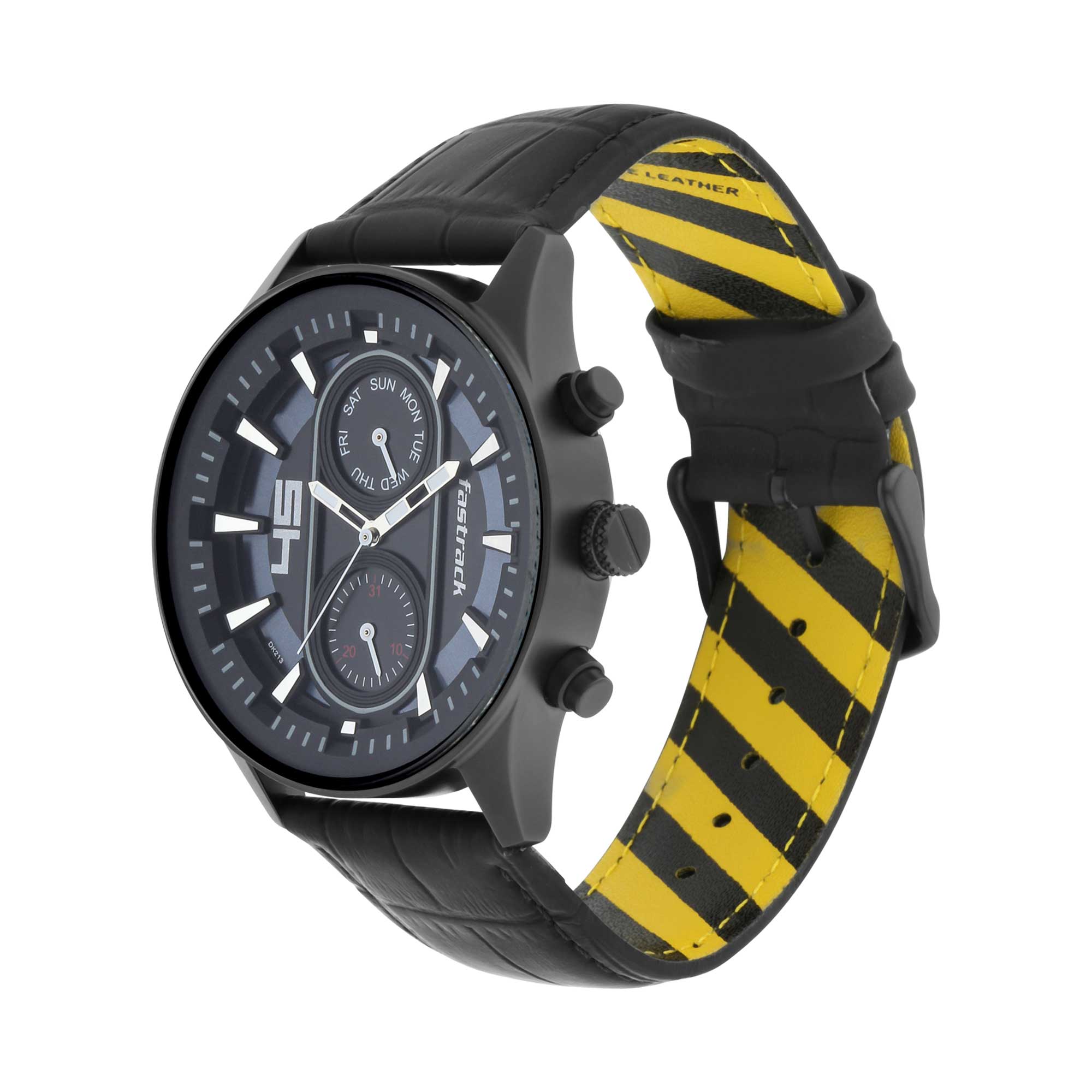 Picture of FastFit Watch with Black Dial & Leather Strap