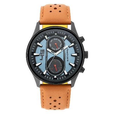 Picture of FastFit Watch with Dark Blue Dial & Leather Strap