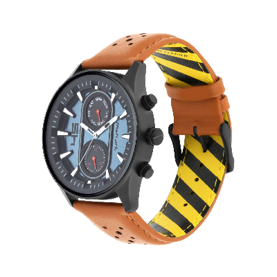 Picture of FastFit Watch with Dark Blue Dial & Leather Strap