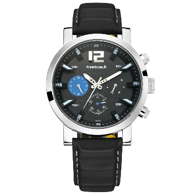 Picture of FastFit Watch with Black Dial and Leather Strap