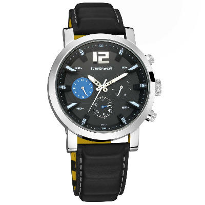 Picture of FastFit Watch with Black Dial and Leather Strap