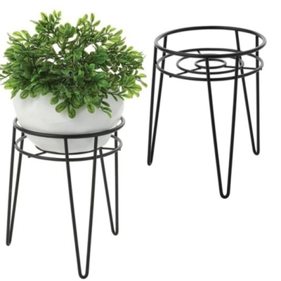 Picture of Corner Plant Stand Flower Shelf Outdoor & Indoor Plant Display Rack - (1 pc) (Black)