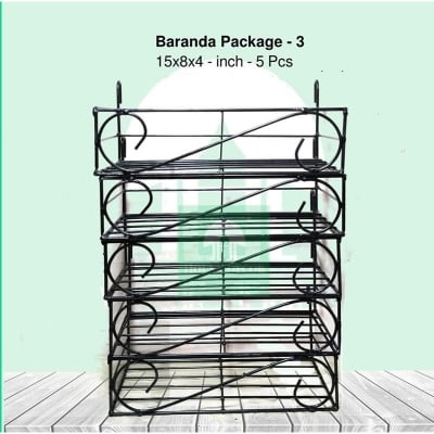 Picture of Metal Grill Rack Hanging Planter Pot 15x8x4 inches - 5 Pcs. (Black)