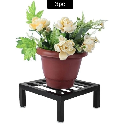 Picture of Flower Pot Stand Outdoor Plants / Pot Stands For Indoor plant of High Grade Metal (Black Pack Of 3) (Black)
