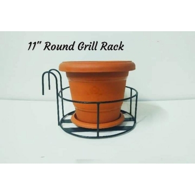 Picture of Metal Grill Rack Hanging Planter Pot 11inches-1 Pcs. (Black)