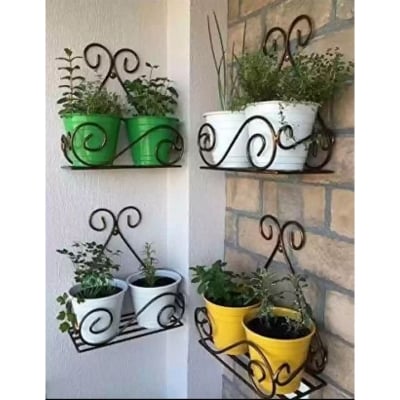 Picture of Planter Stand Flower Pot Stand For Balcony Living Room Outdoor Indoor Grill Rack (Black)