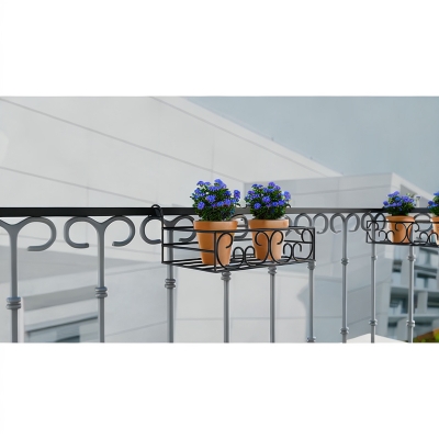 Picture of Metal Grill Rack Hanging Planter Pot 15x8x4 inches -1 Pcs. (Black)