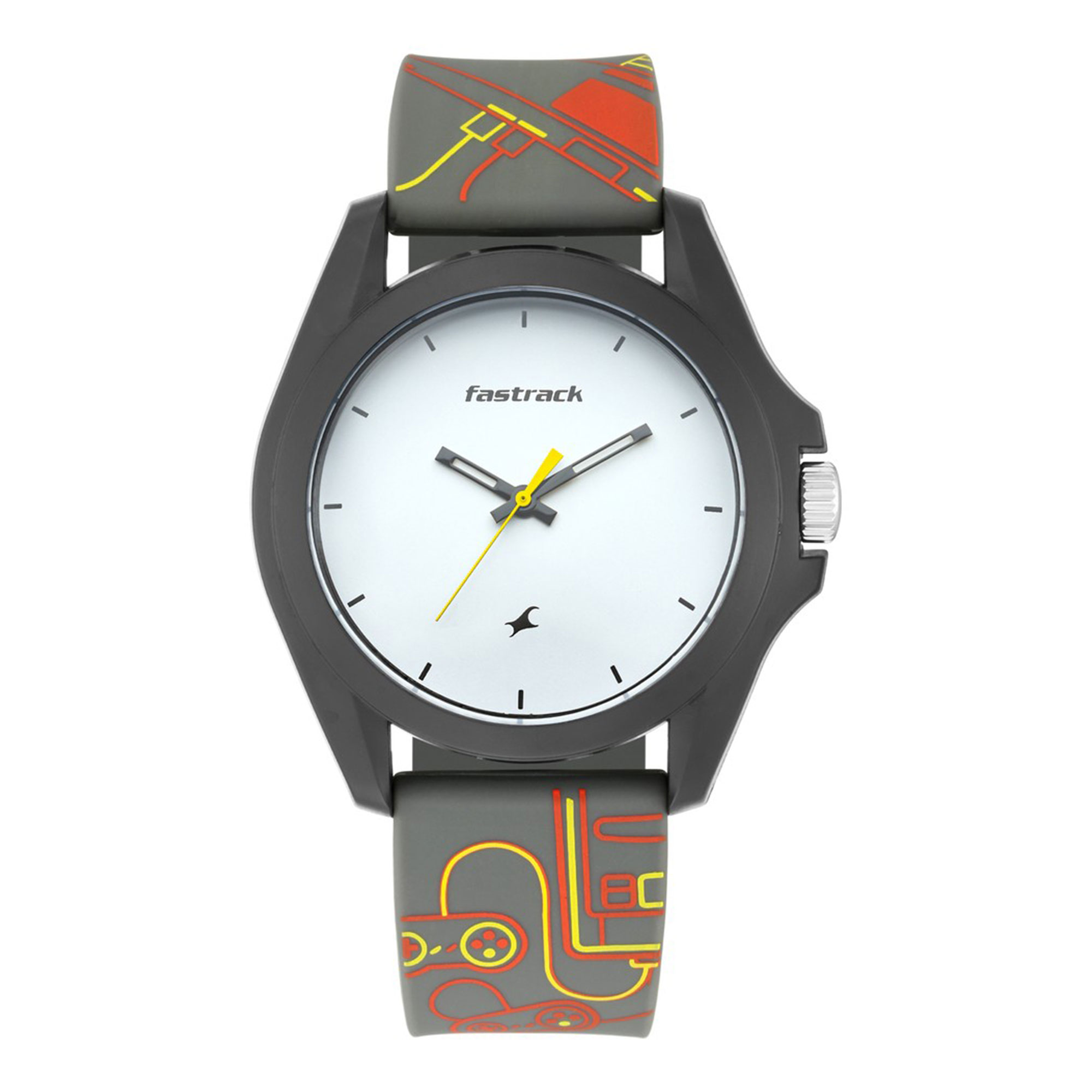 Picture of Fastrack Arcade Quartz Analog White Dial Silicone Strap Unisex Watch