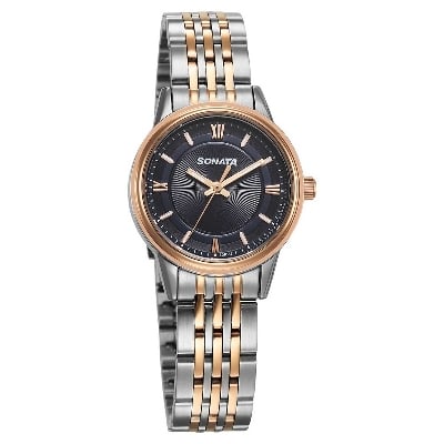 Picture of Sonata Blue Round Dial Multicolour Strap Watch For Ladies