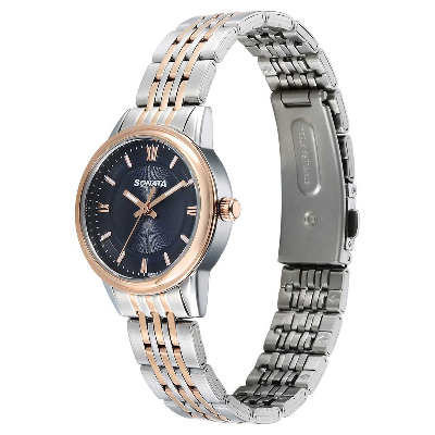 Picture of Sonata Blue Round Dial Multicolour Strap Watch For Ladies